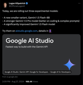 Google Releases Three New Experimental Gemini Models